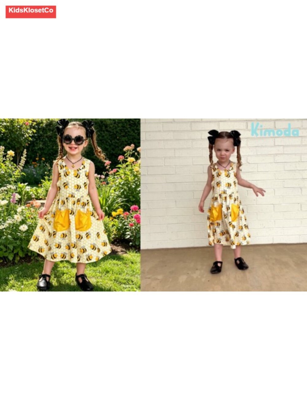 Little Girls Sleeveless Casual Sundress Toddler Print Dress 2-7 Years - Picture 6 of 6